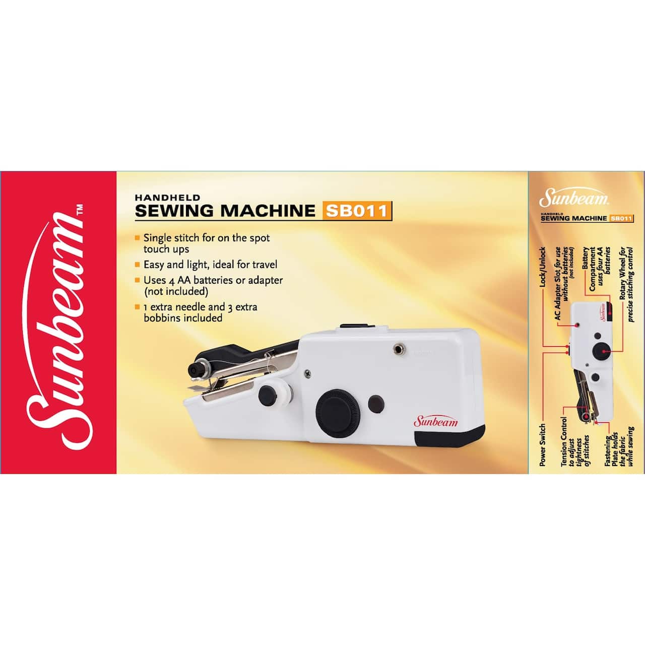 Sunbeam White Cordless Handheld Sewing Machine